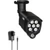 Lonnky Illuminatore Infrarosso a 8 LED, Luce IR 30 M per Telecamere di Sicurezza (TAPO C200 C310, Reolink 410W), VR (Serie Quest, VR2), PS5, Visione Notturna 90°, Include Alimentatore 12 V 1 A — Nero