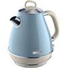 Ariete 2869 Bollitore Elettrico Kettle 1,7 Litri di Design - Infusi, tè e tisane - Autospegnimento - 2000 Watt - Acciaio Inox - Linea Vintage - Celeste