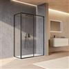 DEGHI Box doccia 100x80 cm scorrevole dx vetro anticalcare trasparente profilo nero 200h - Helena