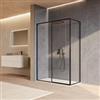 DEGHI Box doccia 100x80 cm scorrevole sx vetro anticalcare trasparente profilo nero 200h - Helena