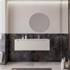 DEGHI Mobile bagno sospeso 120 cm cashmere cannettato con lavabo dx e specchio - Deck