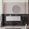 DEGHI Mobile bagno sospeso 120 cm bianco opaco cannettato con lavabo dx e specchio - Deck