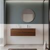 DEGHI Mobile bagno sospeso 120 cm rovere deciso con lavabo dx e specchio - Deck