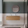 DEGHI Mobile bagno sospeso 120 cm rovere gold con lavabo dx e specchio - Deck