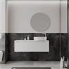 DEGHI Mobile bagno portalavabo 120 cm bianco opaco cannettato con lavabo dx e specchio - Deck