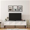 Hanah Home Supporto per TV, melammina, Bianco Nero, Taglia Unica