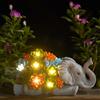 Yeomoo Decorazione a forma di elefante con lampade a energia solare, decorazione da giardino per esterni: Elefanti con piante grasse, catena luminosa a energia solare, decorazione per soggiorno, giardino,