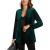 MINTLIMIT Blazer casual da donna in velluto scialle risvolto aperto davanti tuta da lavoro a maniche lunghe giacca blazer da ufficio con tasche 2025 autunno, Nero , S