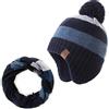 AHAHA Cappello Bambino Invernale con Pompon Set Cappello e Sciarpa per Bambini e Ragazzi