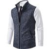 Disimlarl Maglione senza maniche lavorato a maglia da uomo in lana con cerniera cardigan pullover dolcevita gilet lavorato a maglia, 8816 Bue-grigio, 2XL