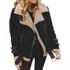 Generico Cappotto Invernale Donna in Pile Calda, Giacche Pelosa Morbido Cappottino Taglie Forti Giubbotto Tinta Unita Felpa Oversize Donna Elegante Cerniera, Cardigan Lana Abbigliamento Outwear