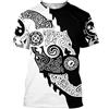 yayoitimes Odin Fenrir Tattoo Totem Felpa con Cappuccio, Mitologia Nordica 3D Corvo Lupo Yggdrasil Stampa Casual Girocollo Giacca con Zip Allentata, Harajuku Elegante Traspirante T-shirt Estate(T-shirt,M)