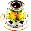 Generico Coppa in ceramica siciliana Santo Stefano di Camastra attacco piccolo E14 ricambio per lampadario lampada applique plafoniera decoro limoni