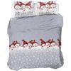 PENSIERI DELICATI Parure Copripiumino Matrimoniale Flanella 100% Cotone, Sacco 250X200 CM e Federa 52X82 CM, Made in Italy, Copripiumino Lavabile In Lavatrice A 40°, Fantasia Snowman Rosso