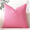 Artscope 1 Pezzi Federe per Cuscini in Finto Lino Minimalista Copricuscini Decorativo per Domestica Soggiorno Camera da Letto Divano 55x55cm, Rosso Rosa