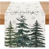 Vorysum Runner Tavola Pino Verde Decorazioni Natalizie Beige Fiocco di Neve Centrotavola Natalizio Tovaglia Natale Runner da Tavolo Moderno Runner Autunnale Centro Tavola Natalizio 40 x 140 cm