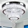 Finktonglan 15.7'' lampadari di cristallo, moderno 2 anello LED soffitto luce con cristalli K9, Semi Flush Mount soffitto luce 6500K, lampadari per sala da corridoio (bianco freddo)