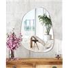 JMITHA Specchio Asimmetrico da Parete, Specchio per Camera da Letto e Ingresso, Vetro, Senza Cornice, Decorativo