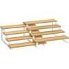 SONGMICS Mensole Cucina, Portaspezie, Set di 2 Organizzatori in Legno Ingegnerizzato, Scaffali Estensibili a 4 Ripiani, per Dispensa, Armadietto, Mobiletto, Beige Naturale e Bianco Nuvola KCS216N02