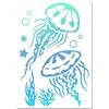 GORGECRAFT Stencil Medusa 30×21cm Stencil Vita Marina Modelli Tema Alghe Oceano Segno Riutilizzabile Quadrato Scava Fuori Modello Disegno per Dipingere su Legno Parete Scrapbooking Carta