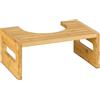 Relaxdays Sgabello per WC, Sgabellino da Toilette per Adulti, in bambù, Bagno, HxLxP: 18,5 x 43,5 x 28 cm, Naturale