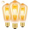 SCNNC Lampadina Vintage Edison E27 Dimmerabile 6W, LED Lampadine Retro E27 ST64 Bianca Calda 2700K, Equivalenti a 60W, Lampadina LED Filamento Ambrato E27 per Decorativo Casa Bar Caffè, 3 Pezzi