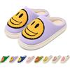 maxvinci Pantofole con Faccia Allegra Donne Uomini Peluche Pantofole Invernali Calda Pelle Tomaia Sorriso Retrò Pantofole Morbido Fluffy Memory Foam Pantofole