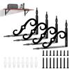 LALAGO 4 Pezzi Staffe per Mensole Pesanti, 14cm-Nero-Vintage Reggi Mensola da Muro, Supporti per Mensole, Mensole con staffa a L Decorativi, Scaffali Aperti fai-da-te per Libri, Cucina, Vaso di Fiori