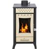 Divina Fire Stufa A Legna Olga Beige potenza 15 Kw L45,5xp48,5xh91