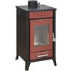 Divina Fire Stufa A Legna Olga Rossa potenza 15 Kw L45,5xp48,5xh91
