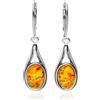 Designer Inspirations Boutique Orecchini in argento Sterling e ambra - Leva posteriore a goccia ambra, a forma di goccia - ambra gioielli SE033B