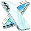 iVoler Anti Ingiallimento Chiaro Cover per Samsung Galaxy A16 4G / A16 5G con 2 Pezzi Pellicola Vetro Temperato, [Antiurto di Grado Militare] Custodia Trasparente Sottile Case
