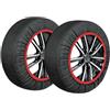 Terryshop74 Calze da neve 2 pezzi Omologate Italia EN 16662-1 in confezione trasporto disponibili varie misure Calze tessili per pneumatici (Nera, XXXL)