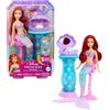 Mattel Disney Princess - Ariel e la Specchiera Magica, set bambola con coda da sirena rimovibile e specchiera con 5 perle a sorpresa e 5 accessori inclusi, giocattolo per bambini, 3+ anni, JBF86