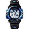 Skmei - Orologio Kids Sportivo per Bambini, Multifunzione, Digitale, Impermeabile, Luce LED, Colore: Nero