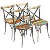 vidaXL 4x Sedie da Pranzo in Legno Massello 51x52x84cm Cucina Salotto Seggiole