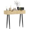 HOMCOM Consolle da Ingresso in Stile Nordico con 2 Cassetti, Tavolo Consolle in Legno con Gambe in Acciaio, 100x30x80.5 cm, Rovere