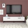 Hanah Home Supporto per TV, melammina, Bianco, Taglia Unica
