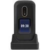 Doro 6060 2G Telefono Cellulare Anziani Dual SIM - Conchiglia - Sportellino - Mini Telefono - Telefonino per Anziani - Tasti Grandi - Schermo Esterno - Fotocamera - Tasto SOS - Base Ricarica (Nero)