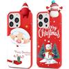 Yoedge 2× Rosso Natale Cover per Samsung Galaxy A13 4G 6,6, Natalizio Custodia TPU Silicone con 3D Cervo Bambola Carino Cartoon Alce Disegni Aesthetic Christmas Case per Samsung A13 4G, Babbo Natale