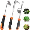 Foyucool Togli Erbacce da Giardino Set di 3, Manico in Gomma Arancione