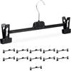 Relaxdays Set da 12 Grucce per Pantaloni, Appendini Gonne, 2 Clip Appendi Abiti, Plastica e Ferro, 15x35,5x2,5 cm, Nero