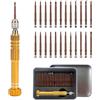 BAKESHU Mini set di cacciaviti 24 in 1, piccolo cacciavite, piccolo cacciavite di precisione, occhiali, occhiali da sole, orologi, gioielli, giocattoli, cacciaviti di riparazione per cellulare (oro)