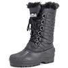 Polarr Polar Donna Nylon Impermeabile Tempo All'Aperto La Neve Anatra Inverno Pioggia Bracciale Pelliccia Lace Stivali - Nero - UK6/EU39 - YC0332