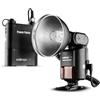 Walimex pro Light Shooter 360 TTL/N flash (incluso tubo flash, riflettore, diffusore, borsa, 1x Power Porta, cavo di collegamento, cinghia di trasporto, caricatore di rete) nero