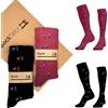 SockTailor Calze Uomo Lunghe in Caldo Cotone, Fantasie Eleganti e Divertenti Vespe, Calze Uomo Invernali, Calzini Uomo Lunghi 41 46, Made in Italy, 2 Paia Corallo Nero, Pacchetto Ecologico