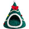 Generic Cuccia per animali domestici, a forma di albero di Natale, cuccia per cani e gatti con cuscino rimovibile, accogliente cuccia per cani di taglia piccola e grande,Nido per gatti semi-chiuso in stile Ca