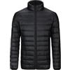 Jamron Uomo Taglie Forti Inverno Caldo Giubbotto Piumino con Collo Alto Giacca Imbottita Trapuntata con Tasche Multiple Blu Navy M
