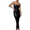Cocila Abito Vintage con Scollo a V/O Abito da Donna Sottile Sexy da Autunno con Mini Abito Sottile Avvolgente Vestiti Estate Lunghi Casual (Black, XXL)