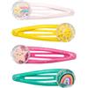 GRUSS & CO Set di fermagli per capelli con motivo arcobaleno | Set regalo con 4 fermagli per capelli | Regalo di compleanno per bambini, borsa per la scuola, ragazza | 70117